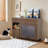 2 IN 1 Multi-use Cat Litter Box Enclosure, Modern Walnut Side Table with Storage, Buffet Casanova Side Board