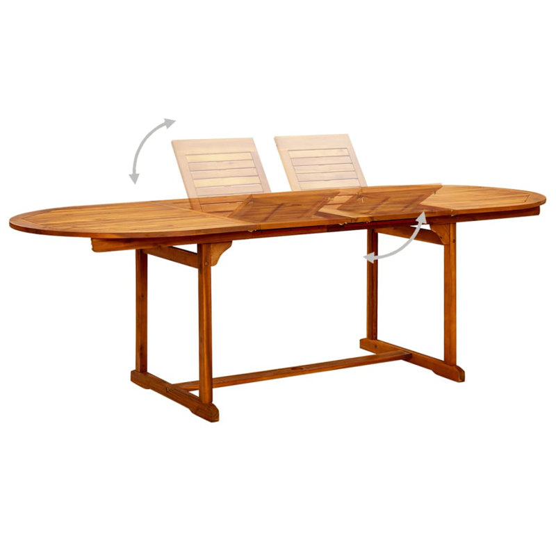 Oval Outdoor Dining Table , 600cm cm W cm D, 75cm H x (160-200-240)cm L x 100cm W