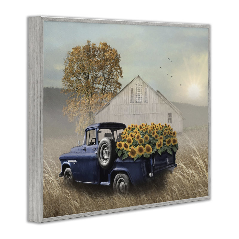 Tournesol rempli de giclées encadrées par Lori Deiter, Estampe numérique Farmhouse, H 16 po x l 20 po