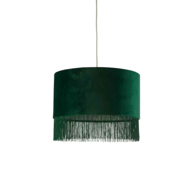 32cm H Velvet Drum Pendant Shade