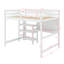 Lit mezzanine en bois avec tablettes, bureau et tableau d'écriture-113142358-112896400
