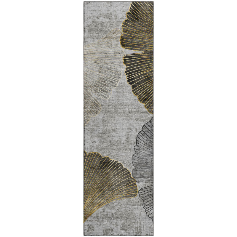 Premium Machine Washable Cerrito Gray Rug, Runner 2'3" x 7'6"