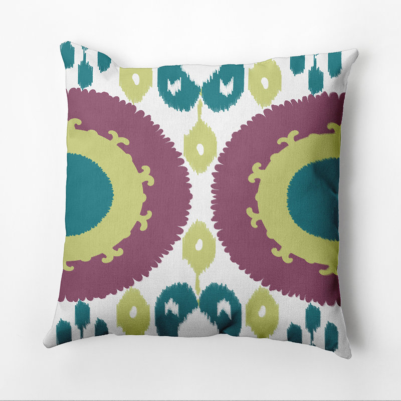 Housse et insert pour coussin carré Happy Hippy, Mauve / bleu sarcelle, H 16 po x l 16 po