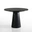 Ensemble de table de salle à manger ronde noire de 59 po de largeur Ebony avec base à piédestal et chaises en tissu beige