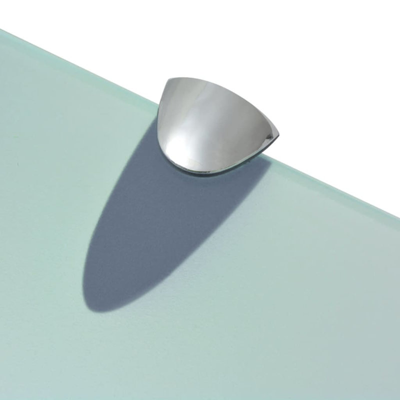 Tablette murale flottante avec supports à pince en verre trempé, Transparent, H 0,3 po x l 7,9 po x L 15,7 po