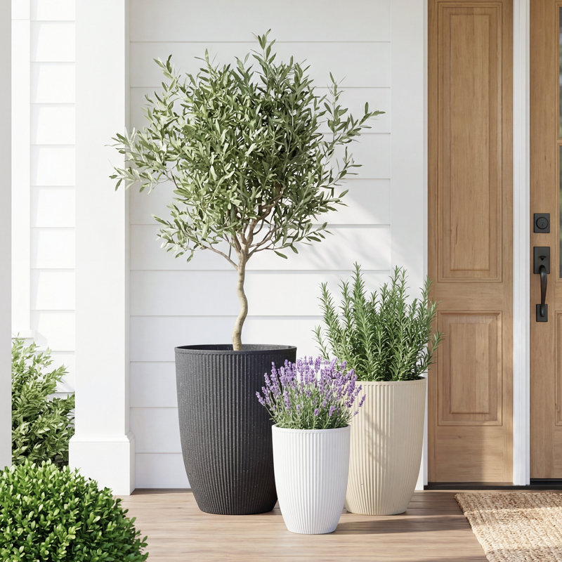 PE Tapered Round Pot Planters Set