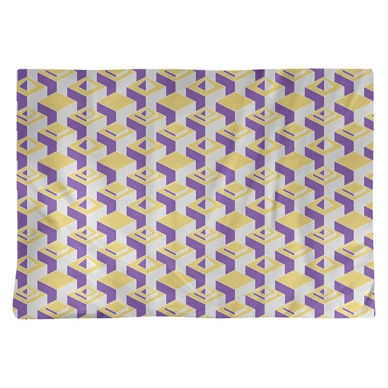 Napperon classique en coton 18 po Skyscraper, Jaune / Mauve, polyester