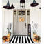 Tapis noir et blanc 27,5 x 43 po à rayures devant la porte d'entrée Tapis lavable pour l'intérieur en coton Paillassons pour l'extérieur