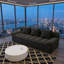 Canapé 3 places sans structure, canapé de sol moderne et confortable surdimensionné avec 3 coussins, revêtement en velours côtelé capitonné et mousse à mémoire de forme, sans assemblage, idéal pour le salon, le bureau ou tout autre espace de vie.-1765843257