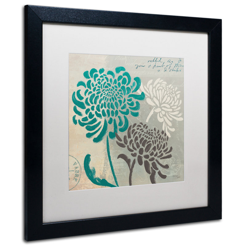 « chrysanthèmes "i », impression encadrée, Blanc, H 16 po x l 16 po