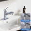 Robinet de lavabo de salle de bain avec poignée escamotable, style contemporain, poignée simple, 3 modes de jet, bonde escamotable et plaque de pont, options de corps en acier inoxydable, bouchon-124464798