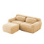 Canapé en forme de L sans os, tissu moelleux et moelleux, avec chaise éponge haute densité 32D, aucun assemblage requis, conception ergonomique inférieure antidérapante, avec coussins décoratifs, convient aux chambres à coucher, kaki clair-129699124