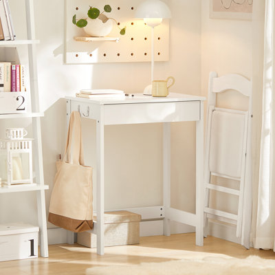 Greycen Small Writing Desk with 1 Drawer and 2 Hooks