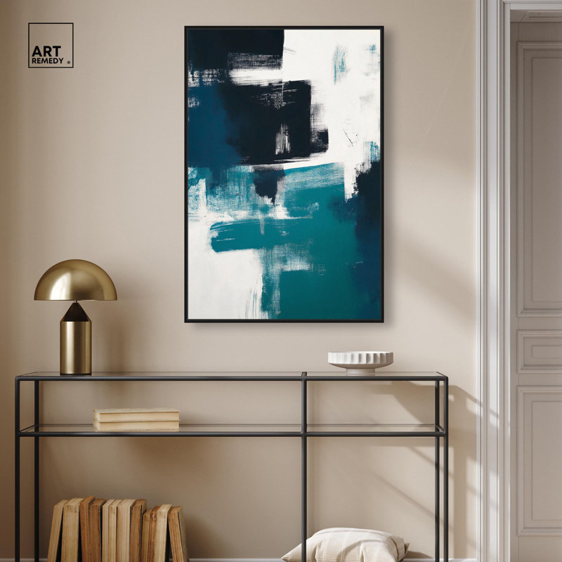 "Poids de la sarcelle II" par Art Remedy, tendue avec châssis, H 37 po x l 25 po, Cadre flottant, Blanc