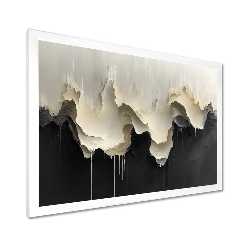 Chudleigh noir et blanc non lié, Horizons goutte à goutte, peinture II, Reproduction encadrée d'une seule photo, Blanc