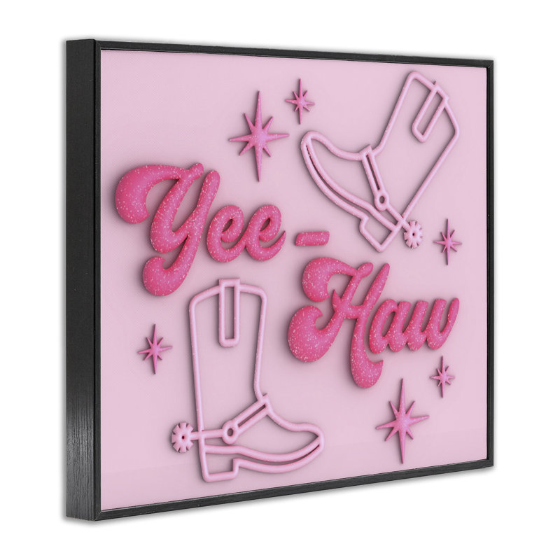 Retro Yee Haw Giclee Art by Ziwei Li, Black Framed, 24" H x 30" W