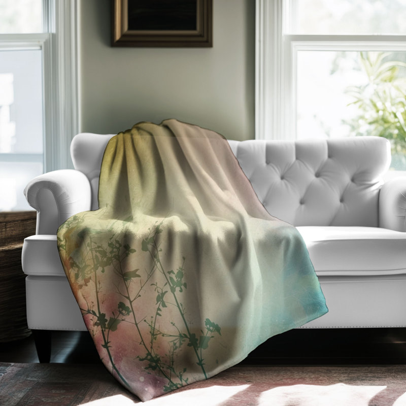  Couverture à motif floral punk, L 50 po x L 60 po