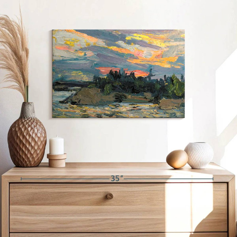 Avery Sunset Canoe Lake, 16" H x 24" W