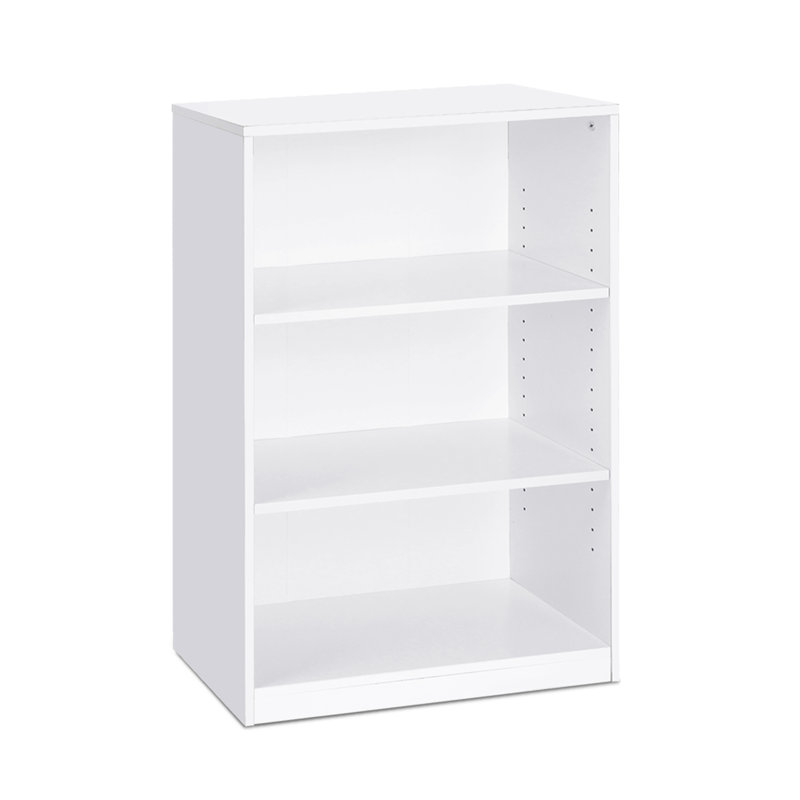 Bernabeu 3-Tier Adjustable Shelf Bookcase, White