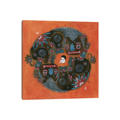 Folk Blessings - Lions by Martin Hsu - Wrapped Canvas Gallery-Wrapped Canvas Giclée