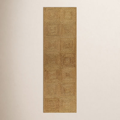 Mykonos Brown Hand-Woven Geometric Jute Rug