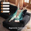 Canapé modulaire 135,4 po pour salon modulaire en L en velours côtelé rembourré à compression-1836065202-1836065207