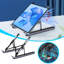 Support pour ordinateur portable RVB lumineux, support pour tablette pliable en aluminium avec station d'accueil USB-856842734