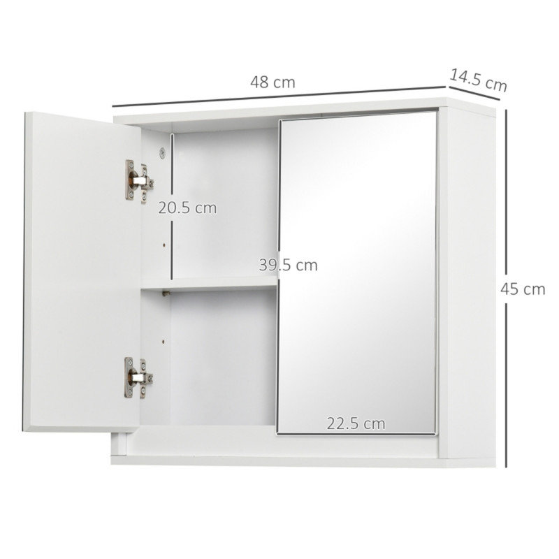W H Medicine Cabinet Mirror, White