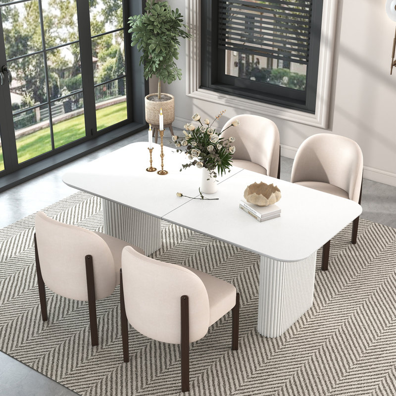Ensemble de table à manger moderne avec chaises rembourrées 4/6, ensemble de cuisine de ferme pour petits espaces, dinging, cuisine