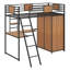 Twin Size Loft Bed With L-Shape Desk And Wardrobe-102345120