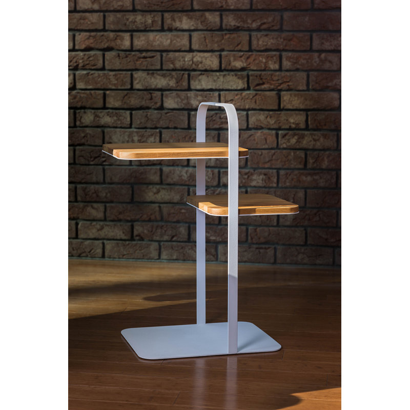 Schatz Side Table with Storage, White