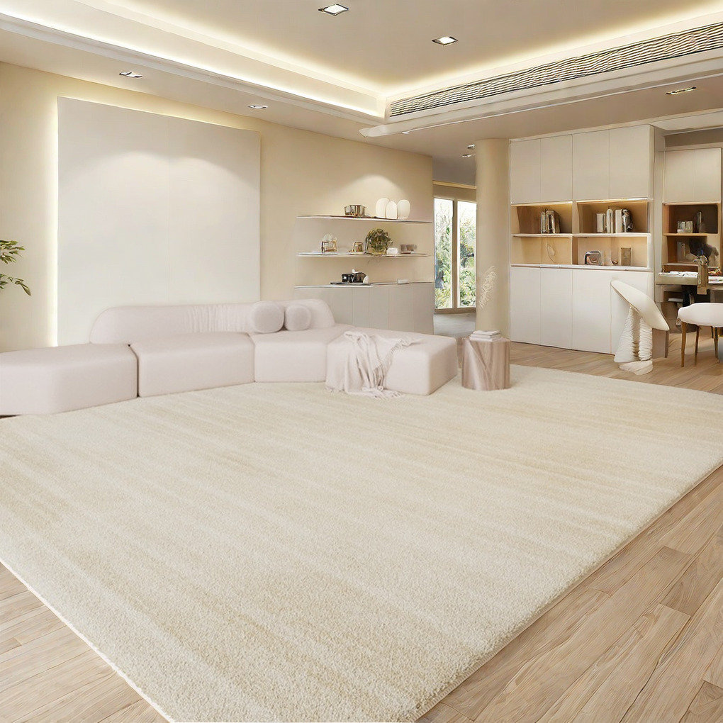 Rosem May Rectangle Minimalist Cream Style Living Room Rug Area Rug