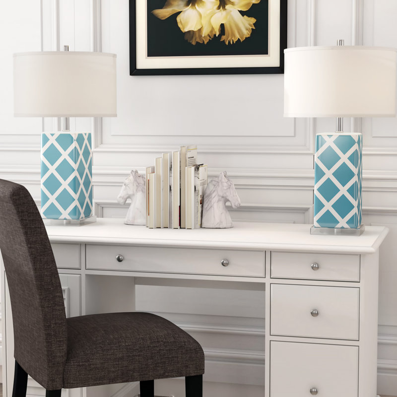 Baret Ceramic Table Lamp, Light Blue