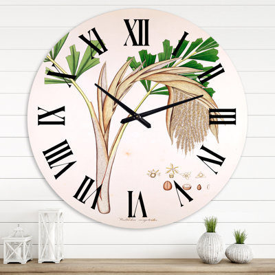 Vintage Plant Life XV - Farmhouse wall clock