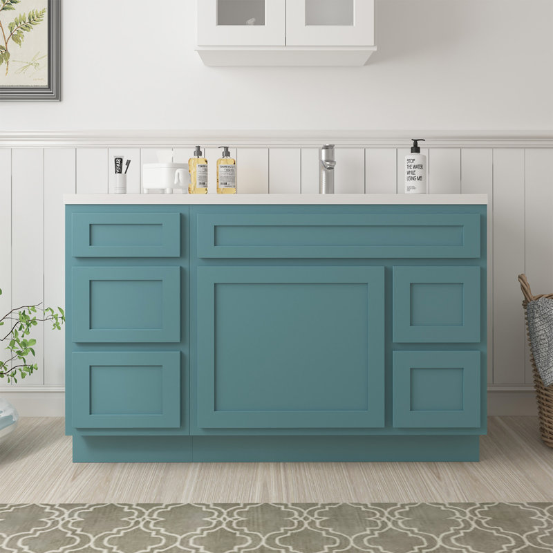 Base de meuble-lavabo simple 51 po seulement, Bleu sarcelle
