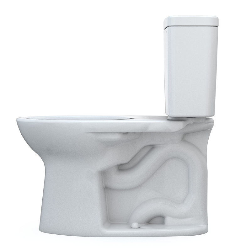 Drake® 1.6 GPF Elongated Two-Piece Toilet with Tornado Flush (Seat Not Included), Cotton, 12"