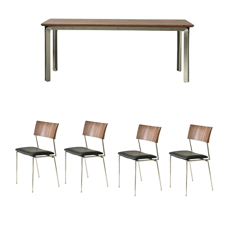 High quality solid wood table set, 29.52"H x 62.99"L x 33.46"W