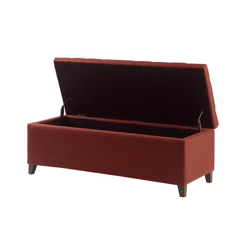Tufted Top Soft Close Storage Bench, Rouge rouille