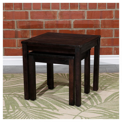 2-Piece Eucalyptus Nesting Table Set, Espresso