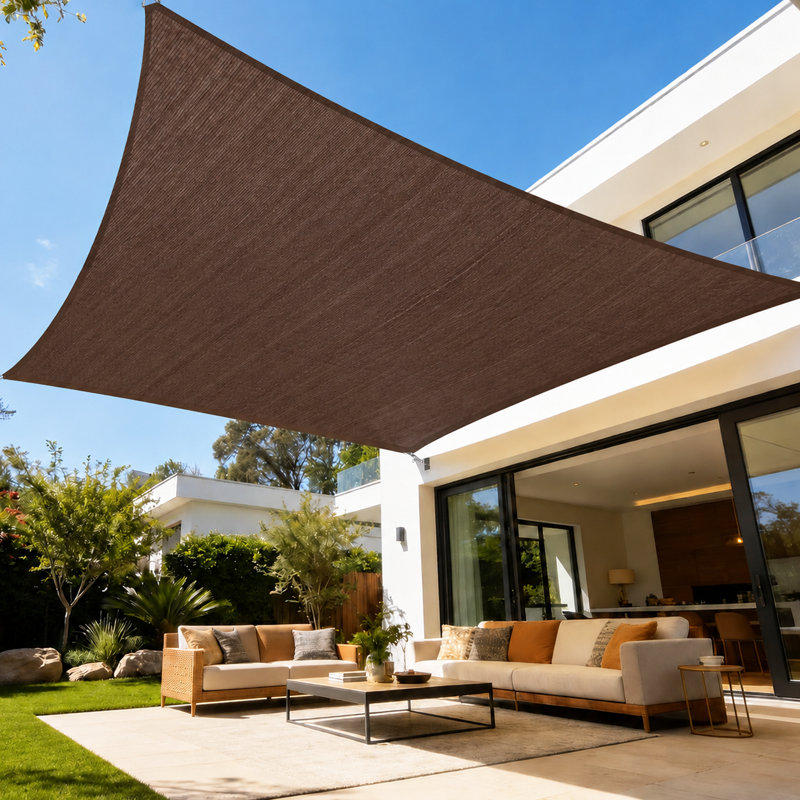 Voile d'ombrage royal 200 g / m² Royal Shade, Brun, Bordure de jardin 13 pi