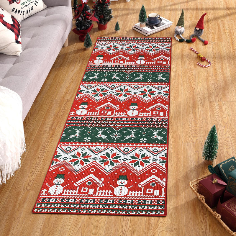 Geometric Washable Area Rug, Runner 60 x 180 cm