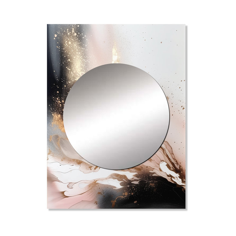 Texture de marbre noir doré - miroir en marbre, miroir mural noir unique, impression d'art en métal, 40 po x 30 po