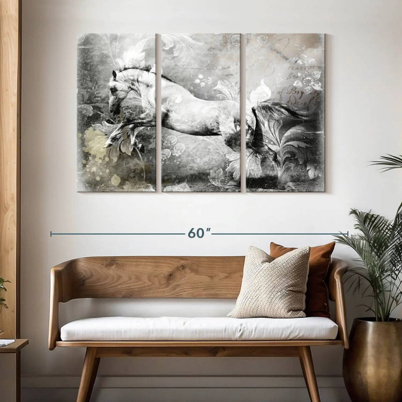 Brampt White Horse, 32" H x 50" W