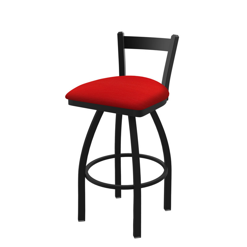 821 Catalina Low Back Swivel Bar Stool, Canter Red, Black Wrinkle, Counter Stool (25" Seat Height)