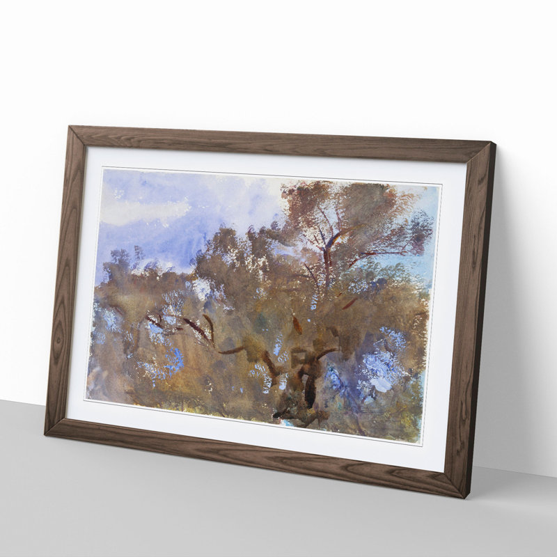 Treetops Against the Sky by John Singer Sargent - Picture Frame Painting, Walnut, 48cm H x 65cm W x 2cm D