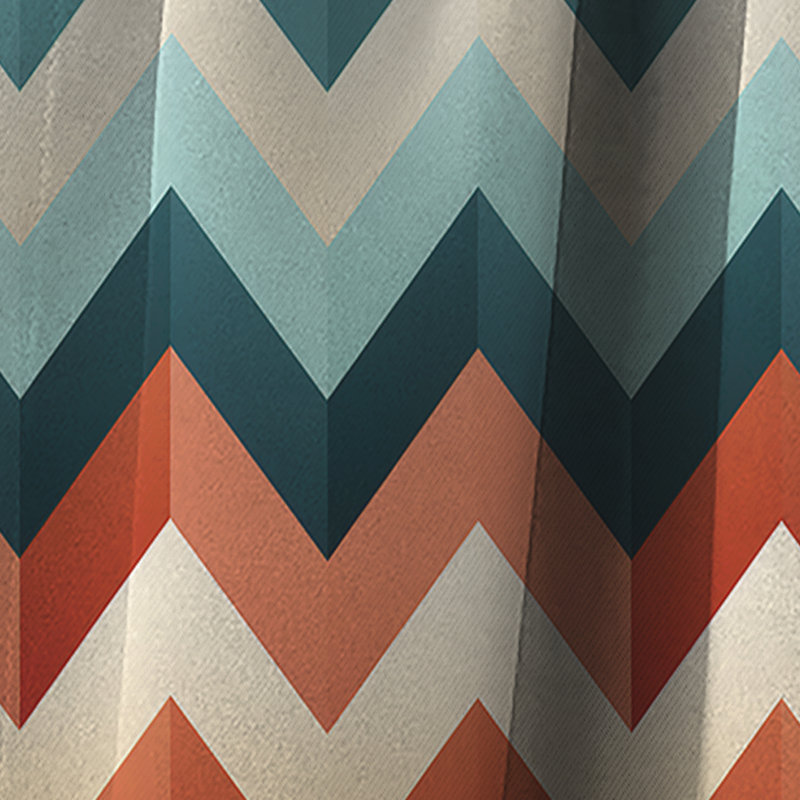 Scandinavian Grace Chevron Motif I - Rideau à chevrons - Rideau à chevrons occultant - 1 panneaux, L 52 po x L 108 po
