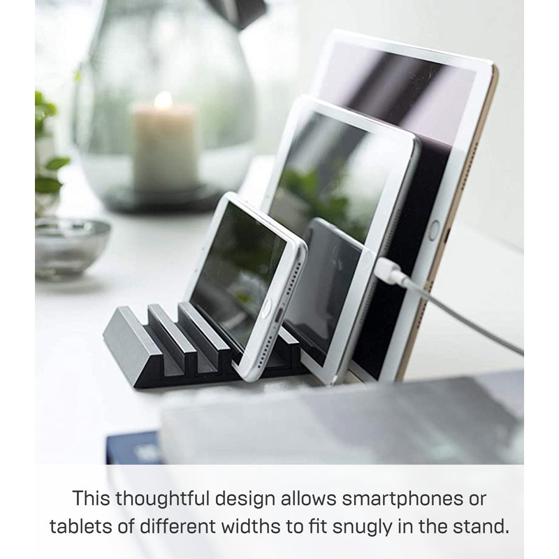 Black Aluminum Multi Device Phone and Tablet Stand
