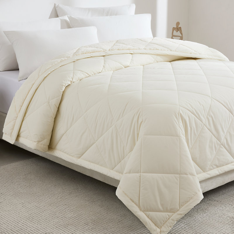 Cloud Top Primaloft Plush Blankets & Throws By DOWNLITE, Queen, Cream