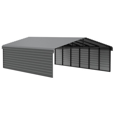 Abri d'auto en acier avec 2 ensembles de parois latérales, 20 x 29 x 7