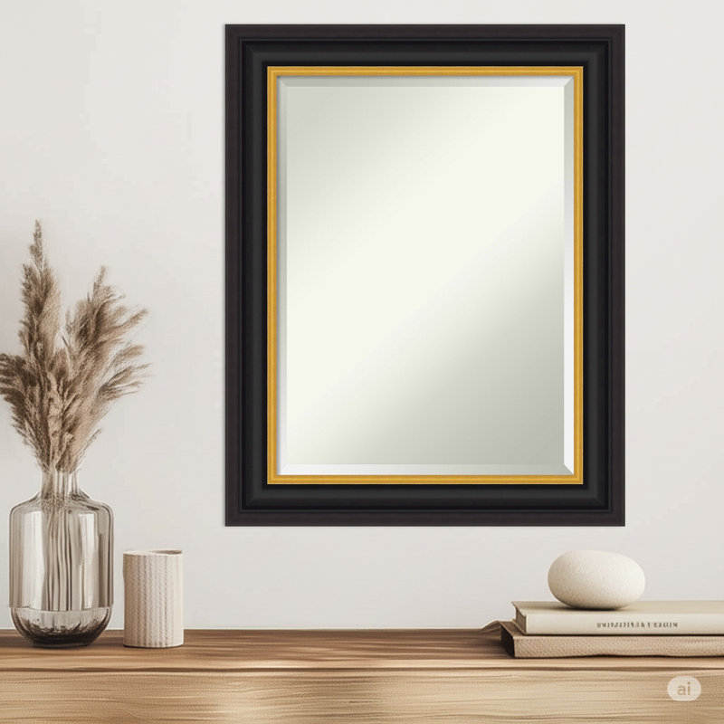 Miroir mural Sierra, 29,5 po x 23,5 po, Noir